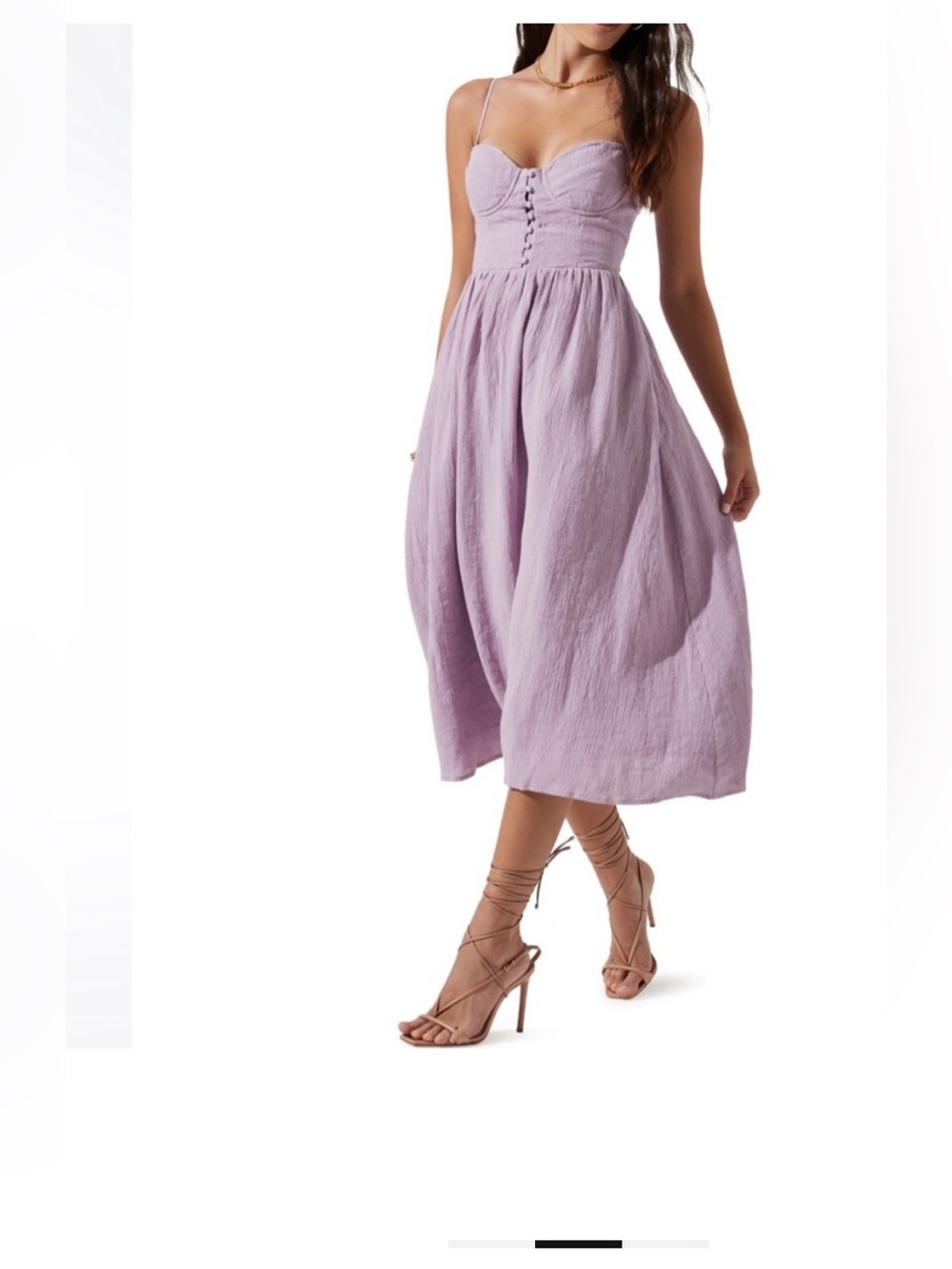 Astr The label Lavender-Pink Midi “Ferreira” Dress  - size large